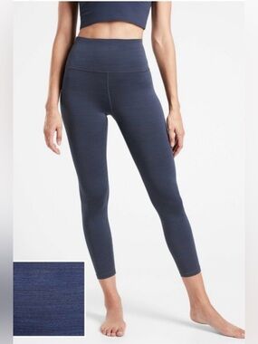 Athleta Elation Textured 7/8 Tight in Heathered Blue-size Small Tall
